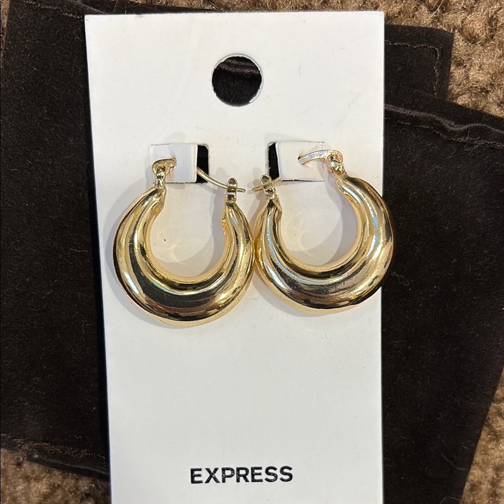 Express Gold Chunky Hoop Earrings